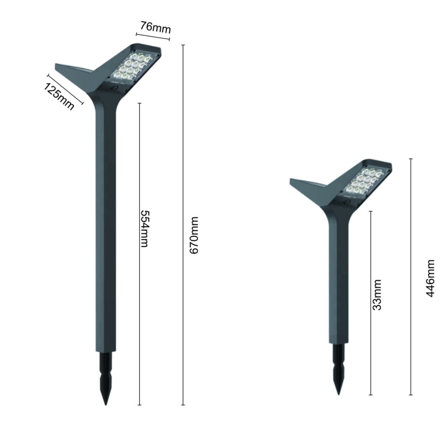 Lâmpada solar LED com sensor SUN BUTTERFLY LED/1,5W/3,7V 3000/6000K IP65 1500 mAh