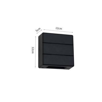 Aplique de parede exterior LED LUXLINE 6W/230V 3000K IP54 preto