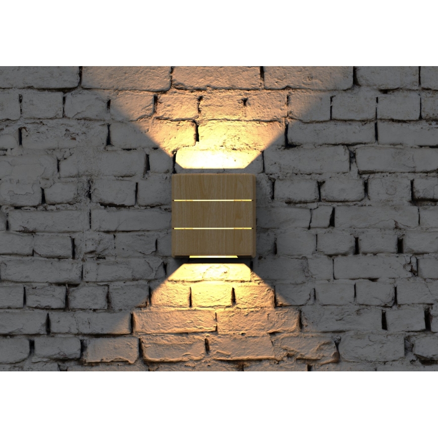 Aplique de parede LED para exterior LUXLINE LED/6W/230V 3000K IP54, carvalho