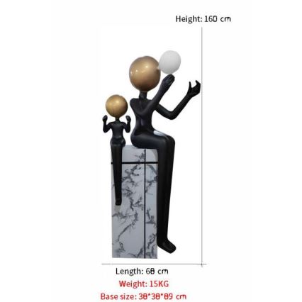 Candeeiro de pé SILUETTE 1xE27/40W/230V 160 cm Aura