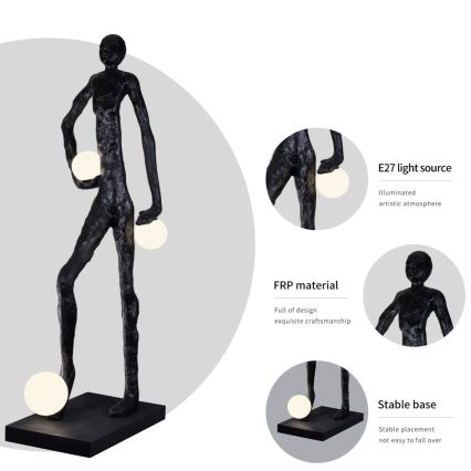 Candeeiro de pé SILUETTE 3xE27/60W/230V 185 cm Aura
