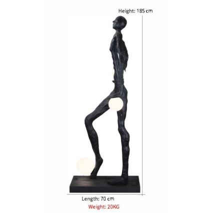 Candeeiro de pé SILUETTE 3xE27/60W/230V 185 cm Aura