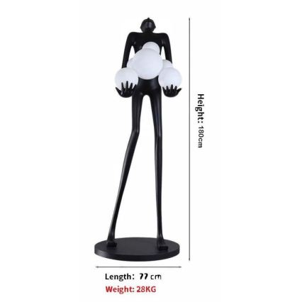 Candeeiro de pé SILUETTE 6xE27/25W/230V 180 cm Human Ball