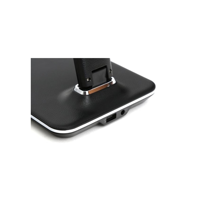 Candeeiro de mesa LED com regulação e ecrã LED/9W/230V/12V preto