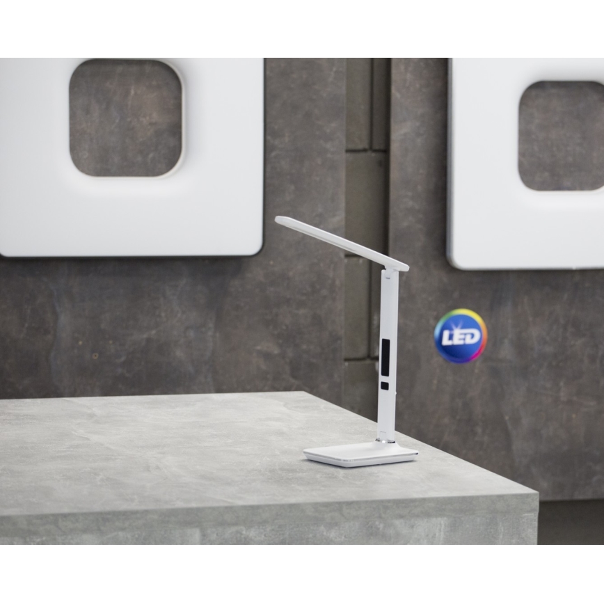 Candeeiro de mesa LED com visor LED/9W/230V branco