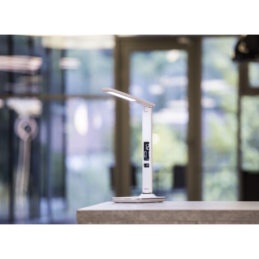 Candeeiro de mesa LED com visor LED/9W/230V branco