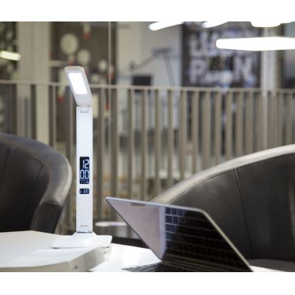 Candeeiro de mesa LED com visor LED/9W/230V branco