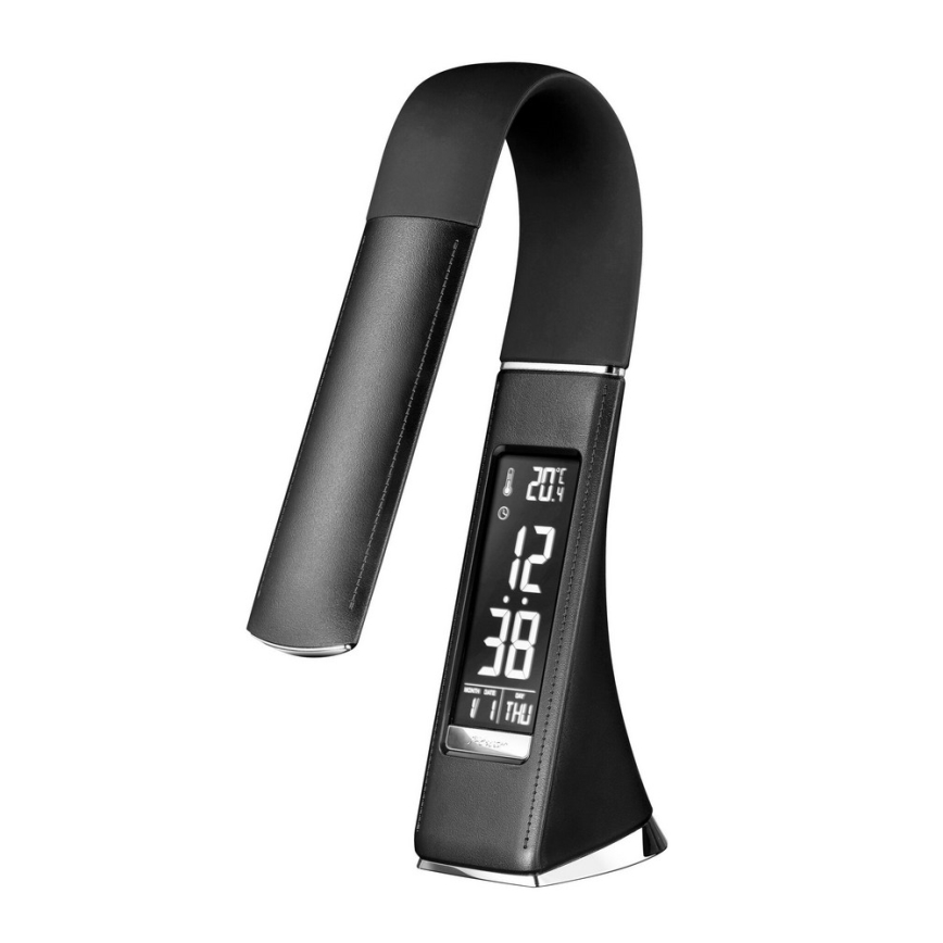 LED Candeeiro de mesa com visor LEATHER LED/7W/230V preto antigo