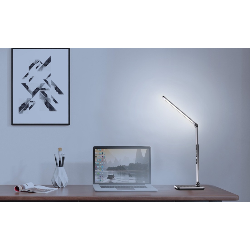 Candeeiro de mesa LED com regulação LED/8,5W/230V com carregamento sem fios