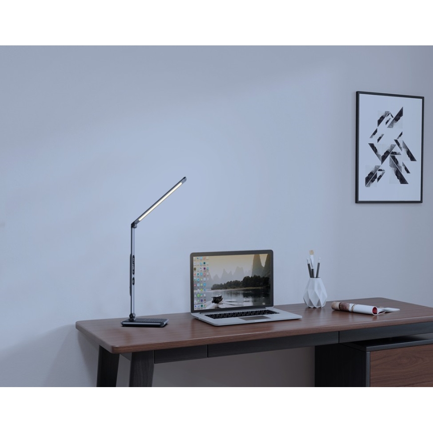 Candeeiro de mesa LED com regulação LED/8,5W/230V com carregamento sem fios