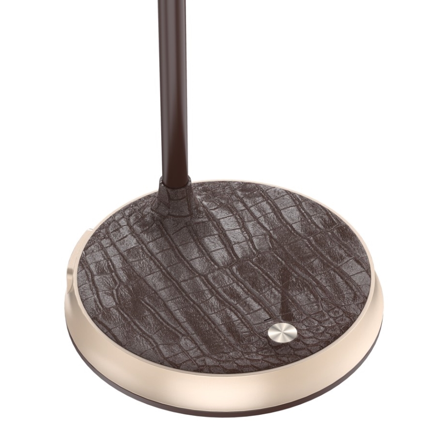 Lâmpada de mesa LED regulável com carregamento sem fio FINCH LED/9W/12/230V castanho/dourado