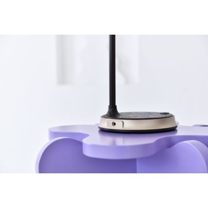 Lâmpada de mesa LED regulável com carregamento sem fio FINCH LED/9W/12/230V cinza/cromado brilhante