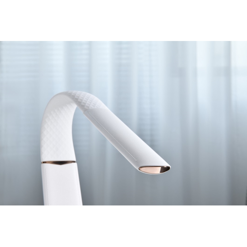 Lâmpada de mesa LED RGB regulável com carregamento sem fio CORELLA LED/7W/12/230V branca