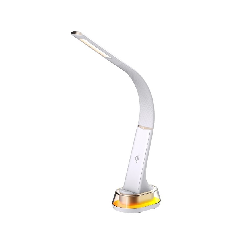 Lâmpada de mesa LED RGB regulável com carregamento sem fio CORELLA LED/7W/12/230V branca