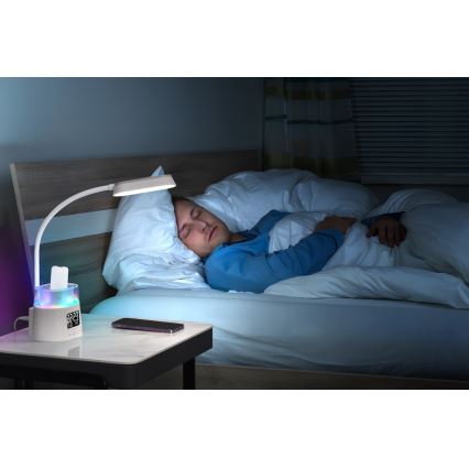 LED RGBW Candeeiro de mesa com regulação e porta-lápis FALCON LED/10W/5V