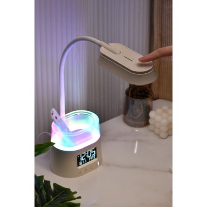 LED RGBW Candeeiro de mesa com regulação e porta-lápis FALCON LED/10W/5V