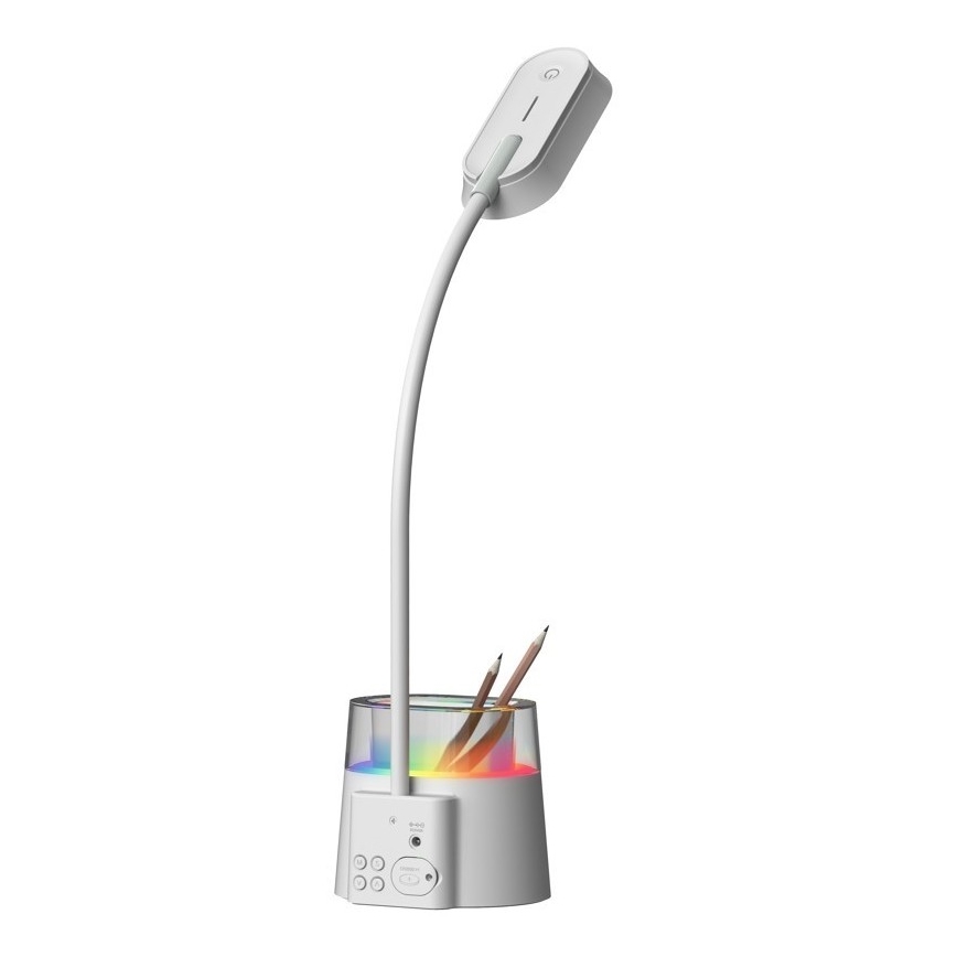 LED RGBW Candeeiro de mesa com regulação e porta-lápis FALCON LED/10W/5V