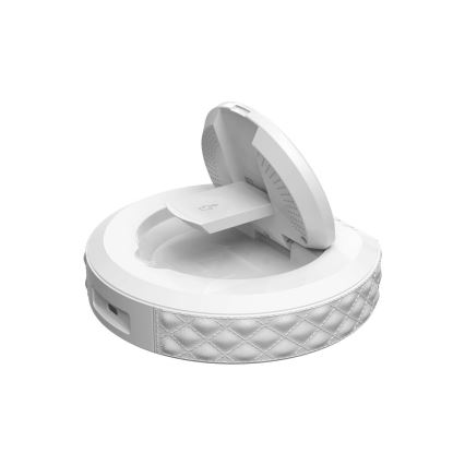 Despertador com ecrã LCD e carregador sem fios Qi 27W/9V 220 mAh branco