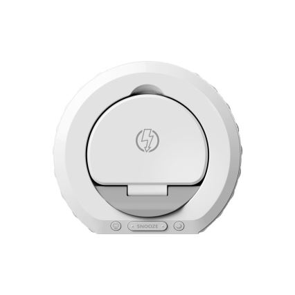 Despertador com ecrã LCD e carregador sem fios Qi 27W/9V 220 mAh branco