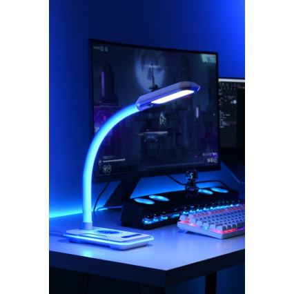 Candeeiro de mesa LED RGBW com regulação e carregamento Qi 30W/230V 3000K/4000K/5000K branco