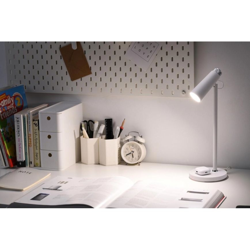 Candeeiro de mesa LED com regulação e carregamento sem fios TIT LED/12W/230V branco