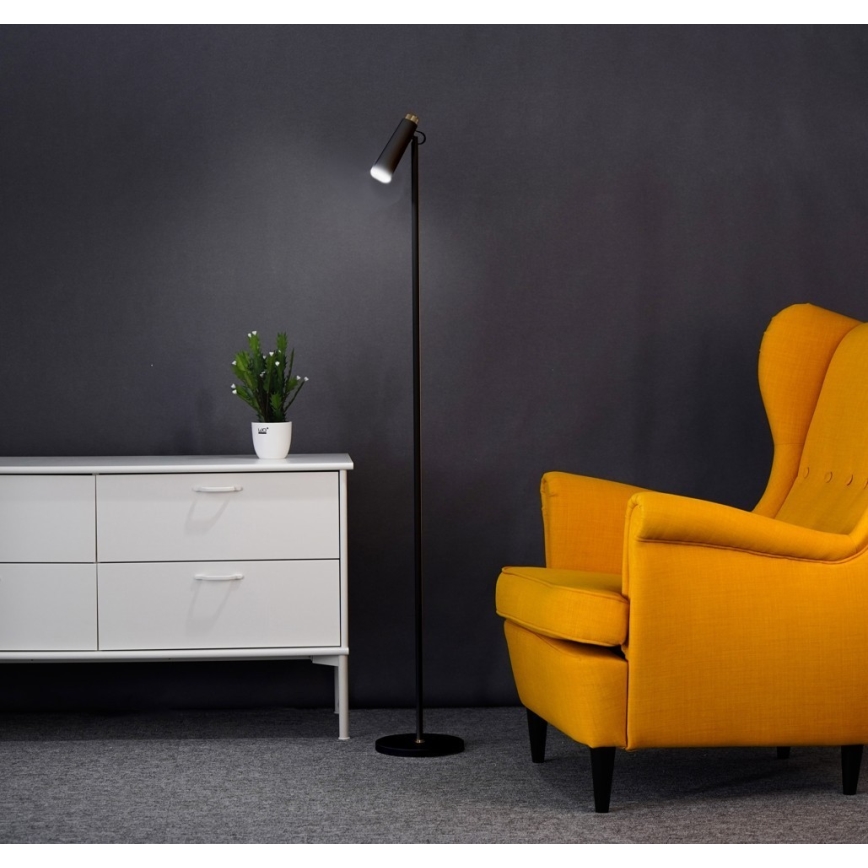 Candeeiro de chão LED com regulação TIT LED/6W/230V preto