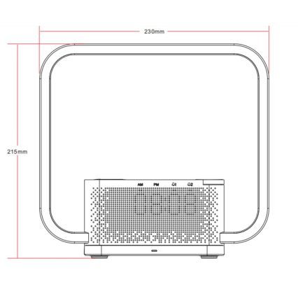 Candeeiro de mesa LED com regulação, despertador e carregamento sem fios LED/18W/230V branco