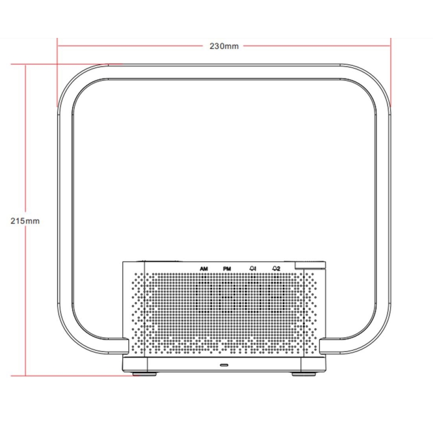 Candeeiro de mesa LED com regulação, despertador e carregamento sem fios LED/18W/230V branco