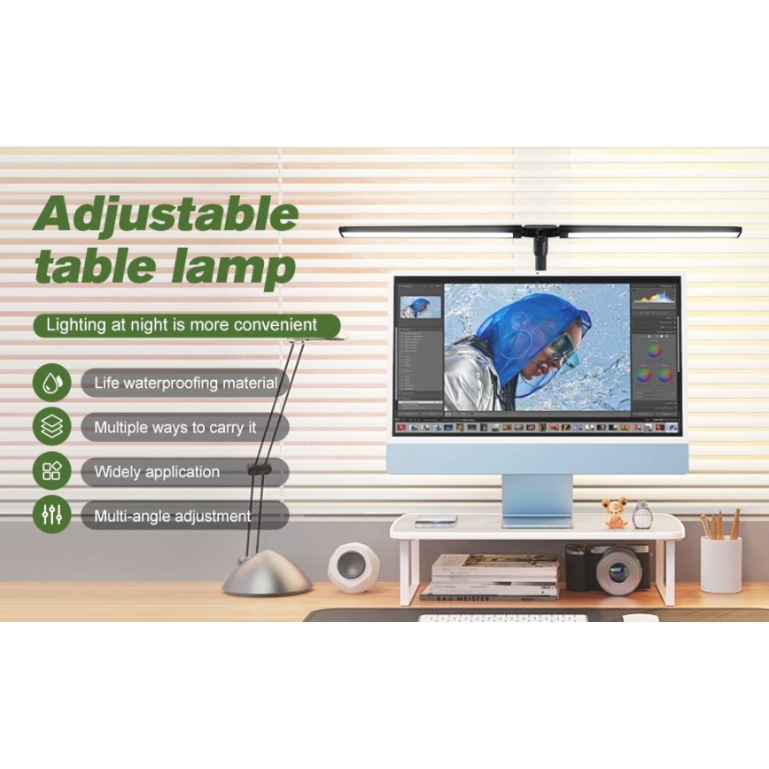 Iluminação LED flexível para monitores regulável  OFFICE LED/24W/230V 2700-6300K CRI 95