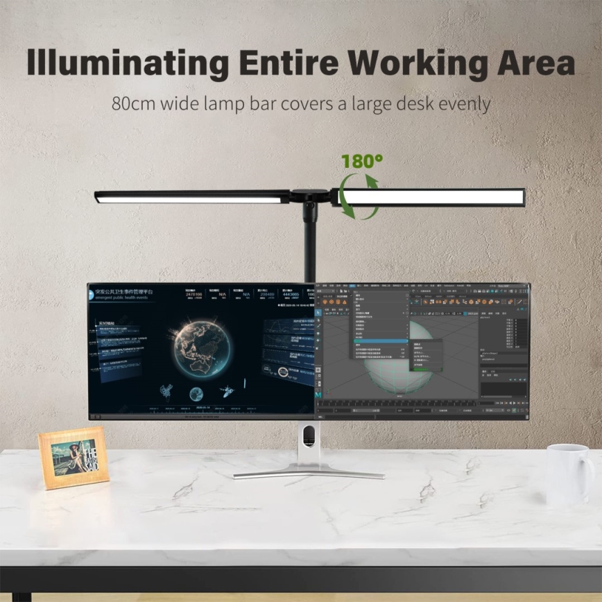 Iluminação LED flexível para monitores regulável  OFFICE LED/24W/230V 2700-6300K CRI 95