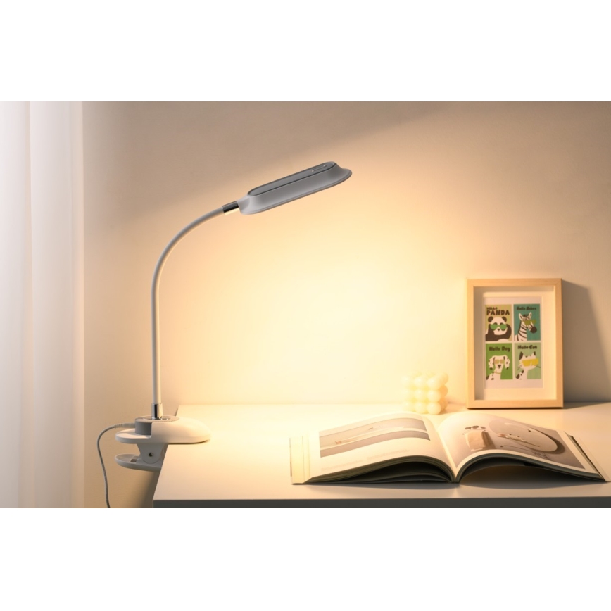 LED+CCT Lâmpada de mesa regulável com clip CLIP LED/7,5W/230V 3000/4200/5000K branca