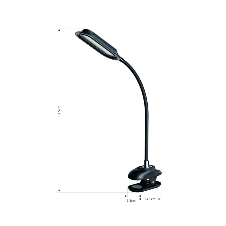 LED+CCT Lâmpada de mesa regulável com clipe CLIP LED/7,5W/230V 3000/4200/5000K preta