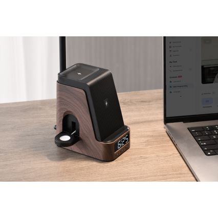 Candeeiro de mesa LED+CCT dimerizável com carregamento sem fios QI IDEAL LED/8W/230V 2700/4000/5000K castanho