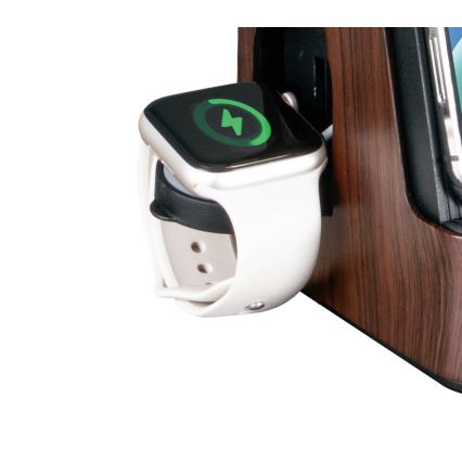 Candeeiro de mesa LED+CCT dimerizável com carregamento sem fios QI IDEAL LED/8W/230V 2700/4000/5000K castanho