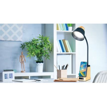 Lâmpada de mesa LED+CCT regulável com carregamento sem fios QI IDEAL LED/8W/230V 2700/4000/5000K bege