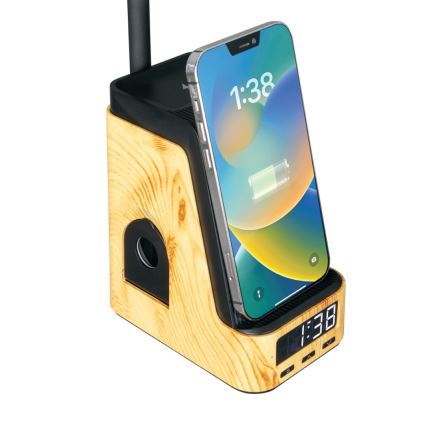 Lâmpada de mesa LED+CCT regulável com carregamento sem fios QI IDEAL LED/8W/230V 2700/4000/5000K bege