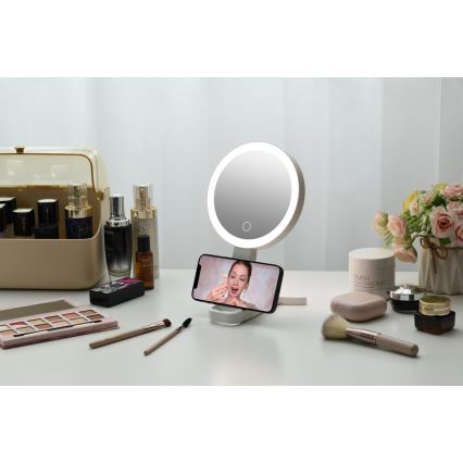 Immax 09103L - Espelho de maquilhagem dimerizável LED+CCT SWEET LED/3W/5V branco