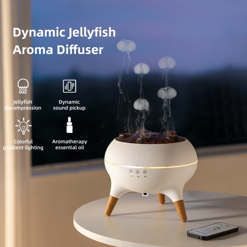 Immax 09104L - Difusor de aroma e umidificador de ar JELLYFISH LED/11W/5V