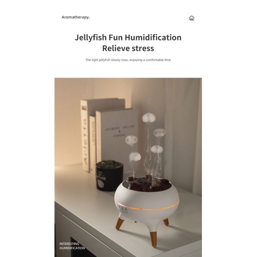 Immax 09104L - Difusor de aroma e umidificador de ar JELLYFISH LED/11W/5V