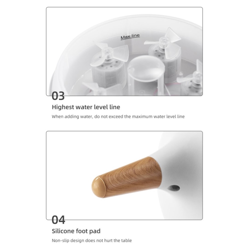 Immax 09104L - Difusor de aroma e umidificador de ar JELLYFISH LED/11W/5V