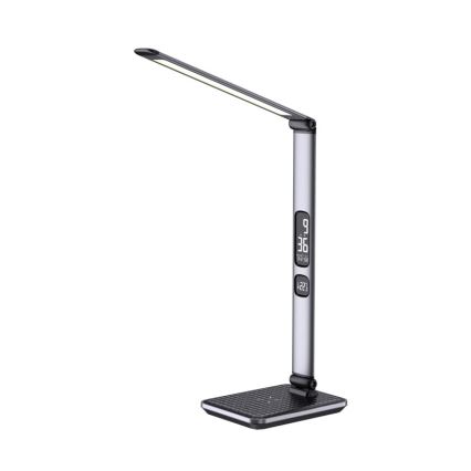 Candeeiro de mesa LED dimerizável LED/8,5W/230V com carregamento sem fios, prateado