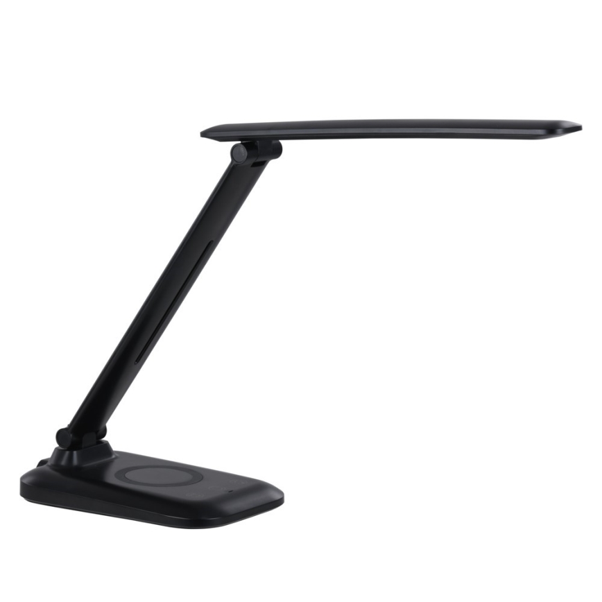 Candeeiro de mesa LED regulável com carregamento sem fios QI e USB LUMI LED/7W/230V preto