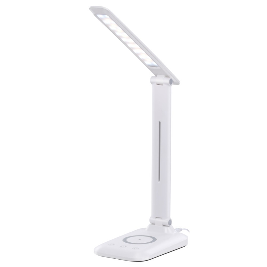 Lâmpada de mesa LED dimerizável com carregamento sem fio QI e USB LUMI LED/7W/230V branca