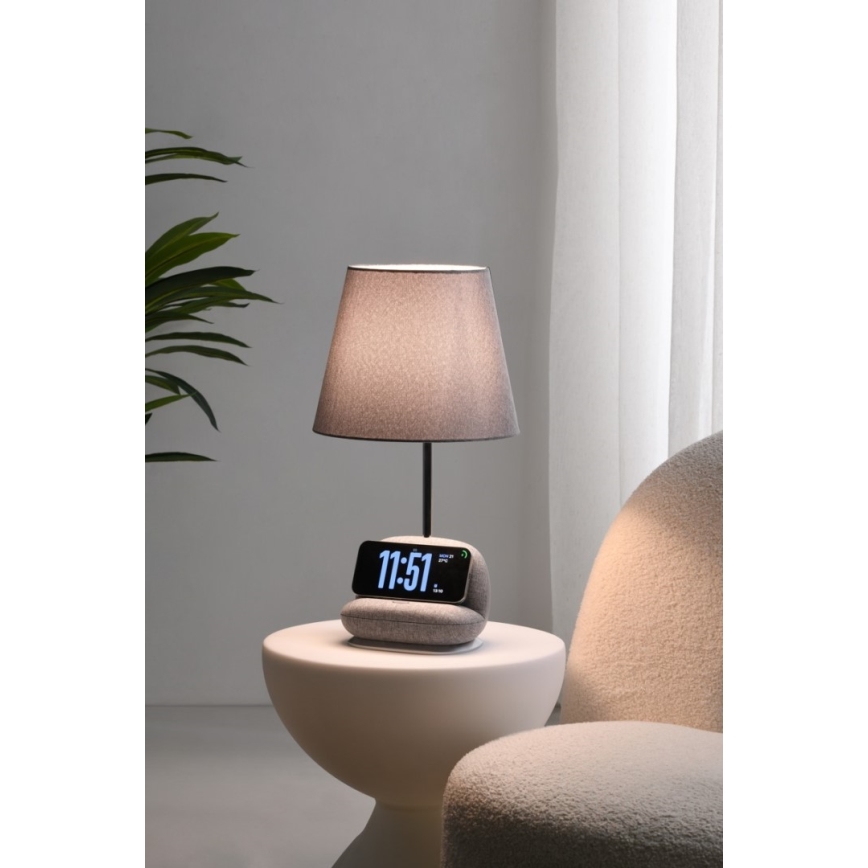 Candeeiro de mesa LED regulável com carregamento sem fios Qi SOFA LED/6W/230V cinzento