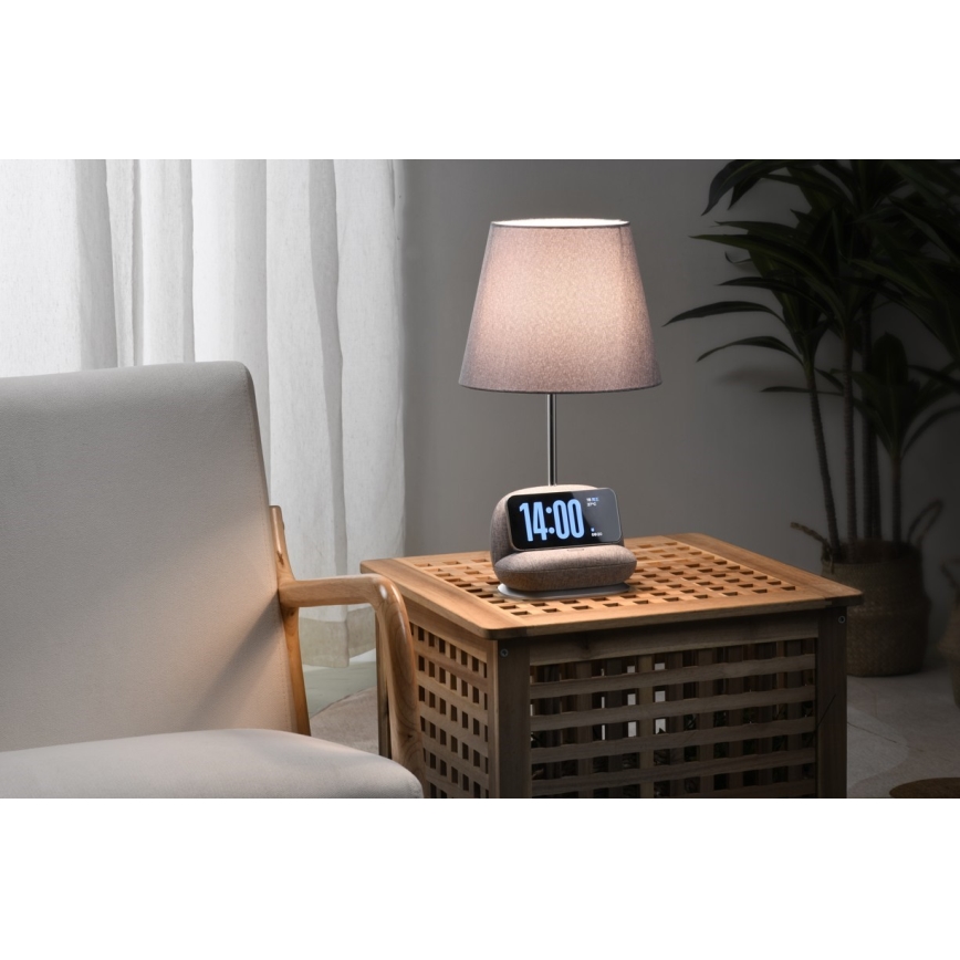Candeeiro de mesa LED regulável com carregamento sem fios Qi SOFA LED/6W/230V cinzento