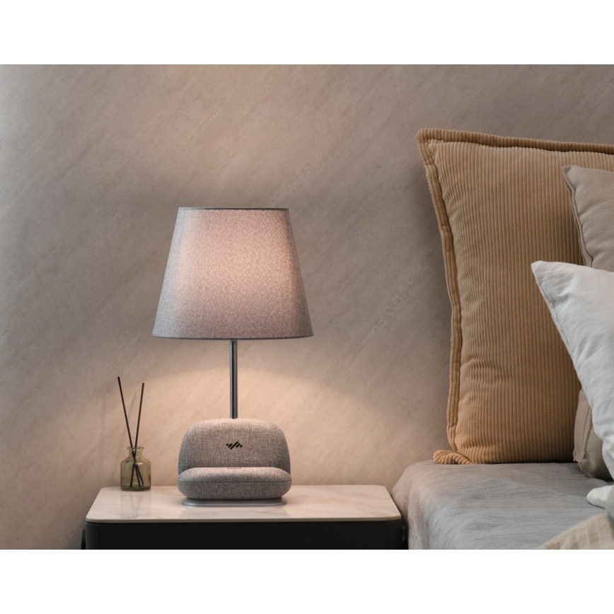Candeeiro de mesa LED regulável com carregamento sem fios Qi SOFA LED/6W/230V cinzento