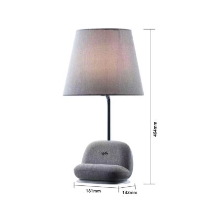 Candeeiro de mesa LED regulável com carregamento sem fios Qi SOFA LED/6W/230V cinzento