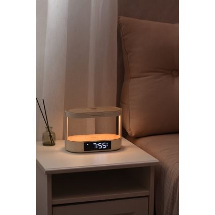 Candeeiro de mesa LED regulável com despertador e carregamento TRIPLE DOCK LED/1,5W/5V