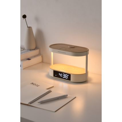 Candeeiro de mesa LED regulável com despertador e carregamento TRIPLE DOCK LED/1,5W/5V