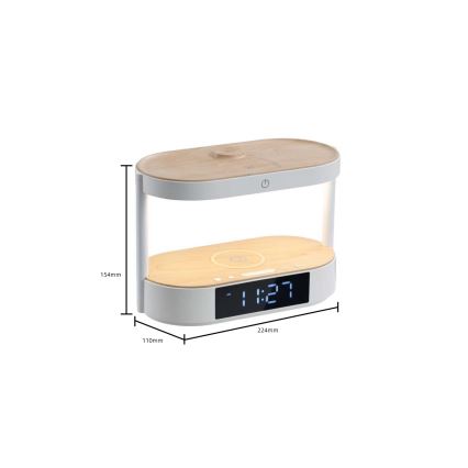 Candeeiro de mesa LED regulável com despertador e carregamento TRIPLE DOCK LED/1,5W/5V